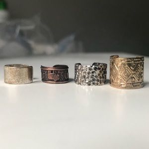 Ear cuffs and earrings